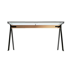 DRIADE table FRATE 130 x 80 avec poutre de 130 cm