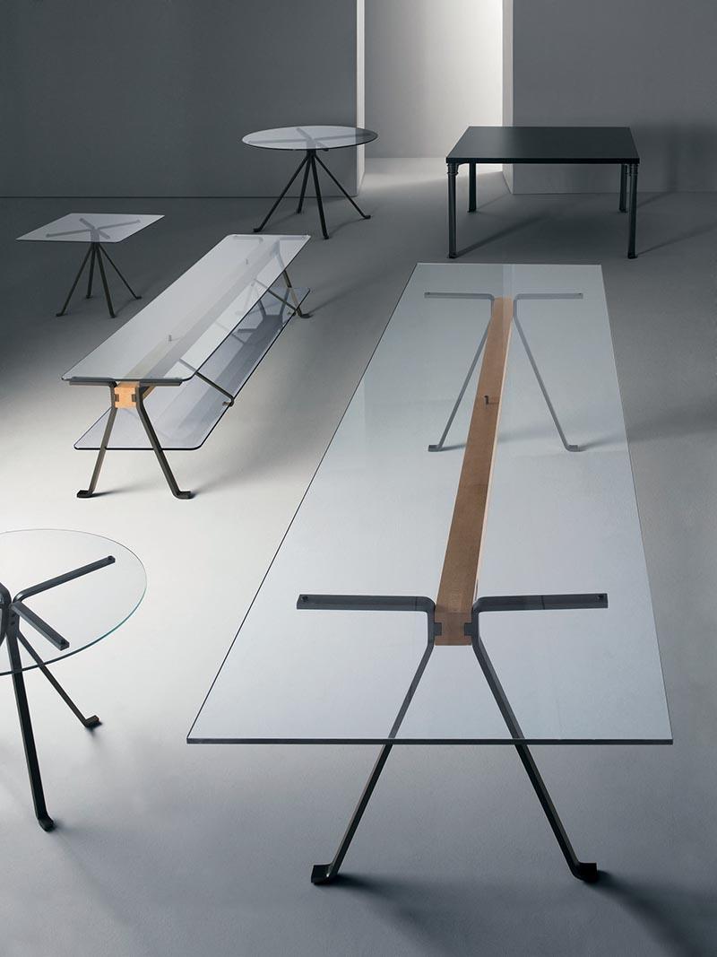 DRIADE table FRATE 275 x 86 avec poutre de 200 cm