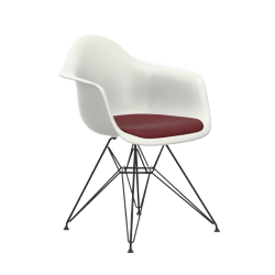 VITRA Eames Plastic Armchair with cushion and black base DAR NEW DIMENSIONS