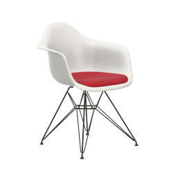 VITRA Eames Plastic Armchair with cushion and black base DAR NEW DIMENSIONS