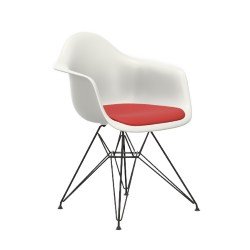 VITRA Eames Plastic Armchair with cushion and black base DAR NEW DIMENSIONS