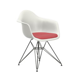 VITRA Eames Plastic Armchair with cushion and black base DAR NEW DIMENSIONS