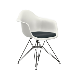 VITRA Eames Plastic Armchair with cushion and black base DAR NEW DIMENSIONS