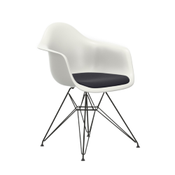 VITRA Eames Plastic Armchair with cushion and black base DAR NEW DIMENSIONS