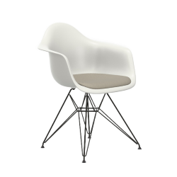 VITRA Eames Plastic Armchair with cushion and black base DAR NEW DIMENSIONS