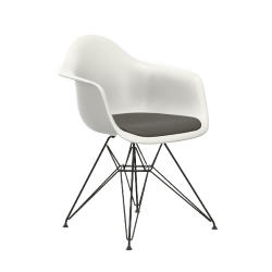 VITRA Eames Plastic Armchair with cushion and black base DAR NEW DIMENSIONS
