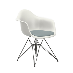 VITRA Eames Plastic Armchair with cushion and black base DAR NEW DIMENSIONS
