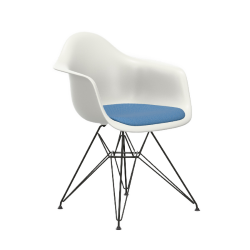VITRA Eames Plastic Armchair with cushion and black base DAR NEW DIMENSIONS