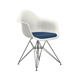VITRA Eames Plastic Armchair with cushion and black base DAR NEW DIMENSIONS