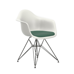 VITRA Eames Plastic Armchair with cushion and black base DAR NEW DIMENSIONS