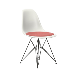 VITRA chaise avec coussin et base noire Eames Plastic Side Chair DSR NOUVELLES DIMENSIONS