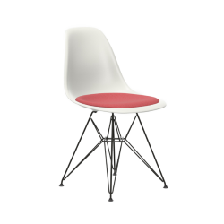 VITRA chaise avec coussin et base noire Eames Plastic Side Chair DSR NOUVELLES DIMENSIONS