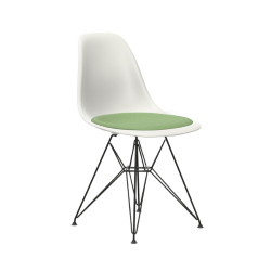 VITRA chaise avec coussin et base noire Eames Plastic Side Chair DSR NOUVELLES DIMENSIONS