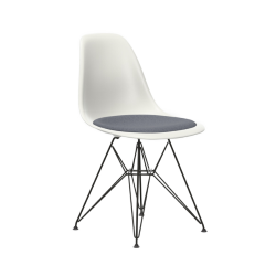VITRA chaise avec coussin et base noire Eames Plastic Side Chair DSR NOUVELLES DIMENSIONS