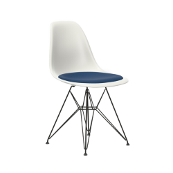 VITRA chaise avec coussin et base noire Eames Plastic Side Chair DSR NOUVELLES DIMENSIONS