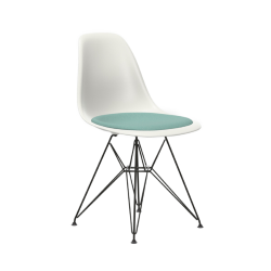 VITRA chaise avec coussin et base noire Eames Plastic Side Chair DSR NOUVELLES DIMENSIONS