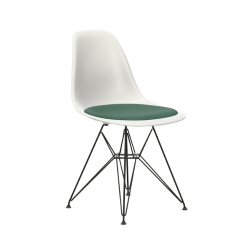 VITRA chaise avec coussin et base noire Eames Plastic Side Chair DSR NOUVELLES DIMENSIONS