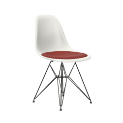 VITRA chaise avec coussin et base noire Eames Plastic Side Chair DSR NOUVELLES DIMENSIONS