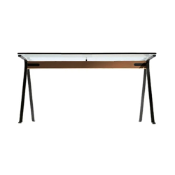 DRIADE table FRATE 130 x 80 avec poutre de 130 cm