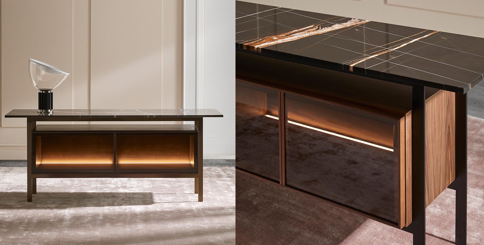 PUNT MOBLES sideboard furniture CHICAGO 2 glass doors