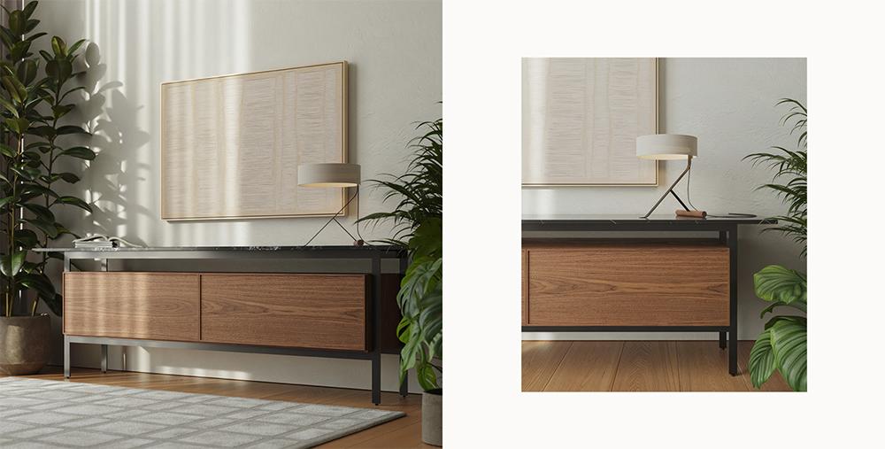 PUNT MOBLES buffet meuble CHICAGO avec 4 portes