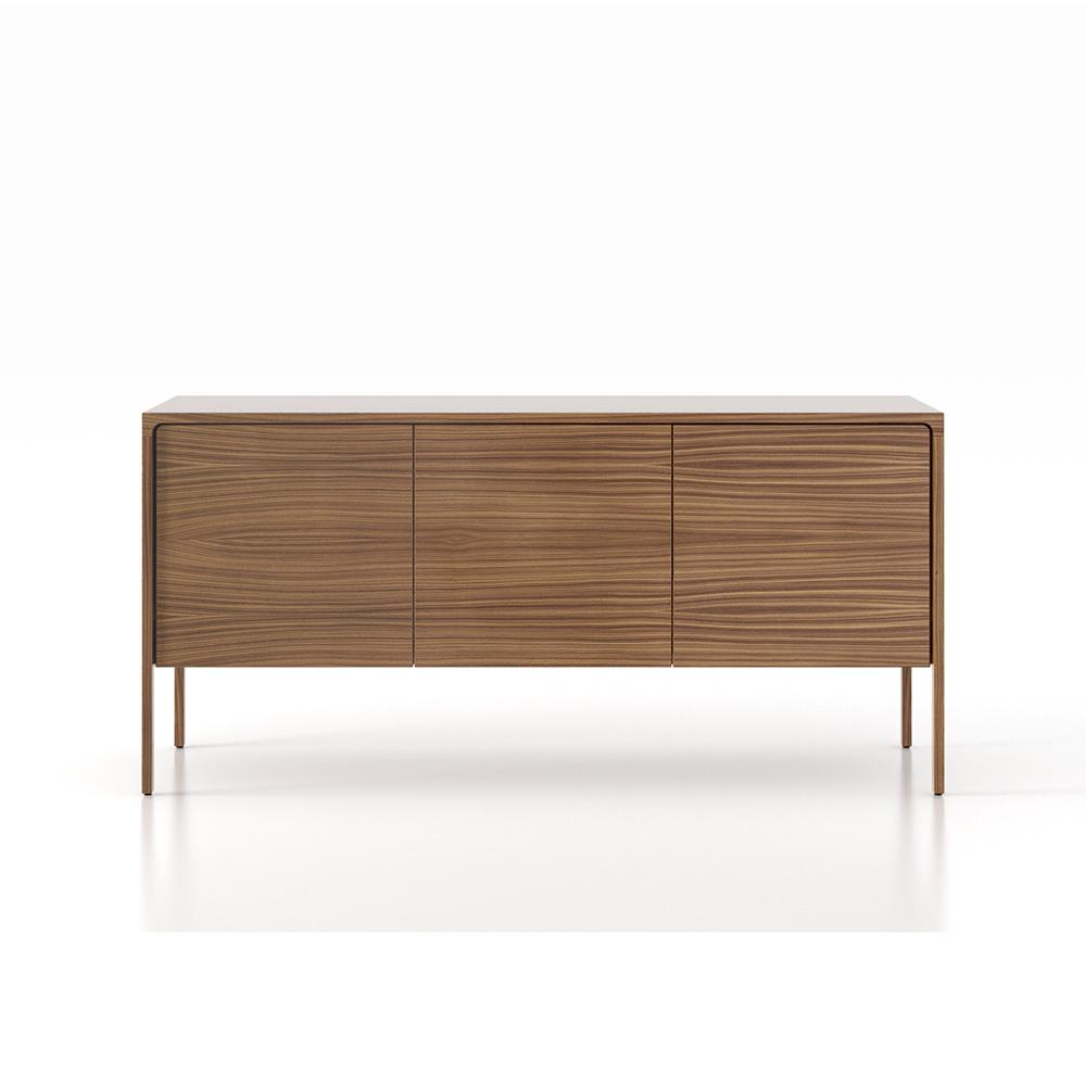 PUNT MOBLES buffet meuble TACTILE structure en noyer avec 3 portes