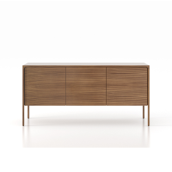 PUNT MOBLES buffet meuble TACTILE structure en noyer avec 3 portes