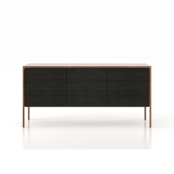 PUNT MOBLES buffet meuble TACTILE structure en noyer avec 3 portes