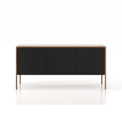 PUNT MOBLES buffet meuble TACTILE structure en noyer avec 3 portes