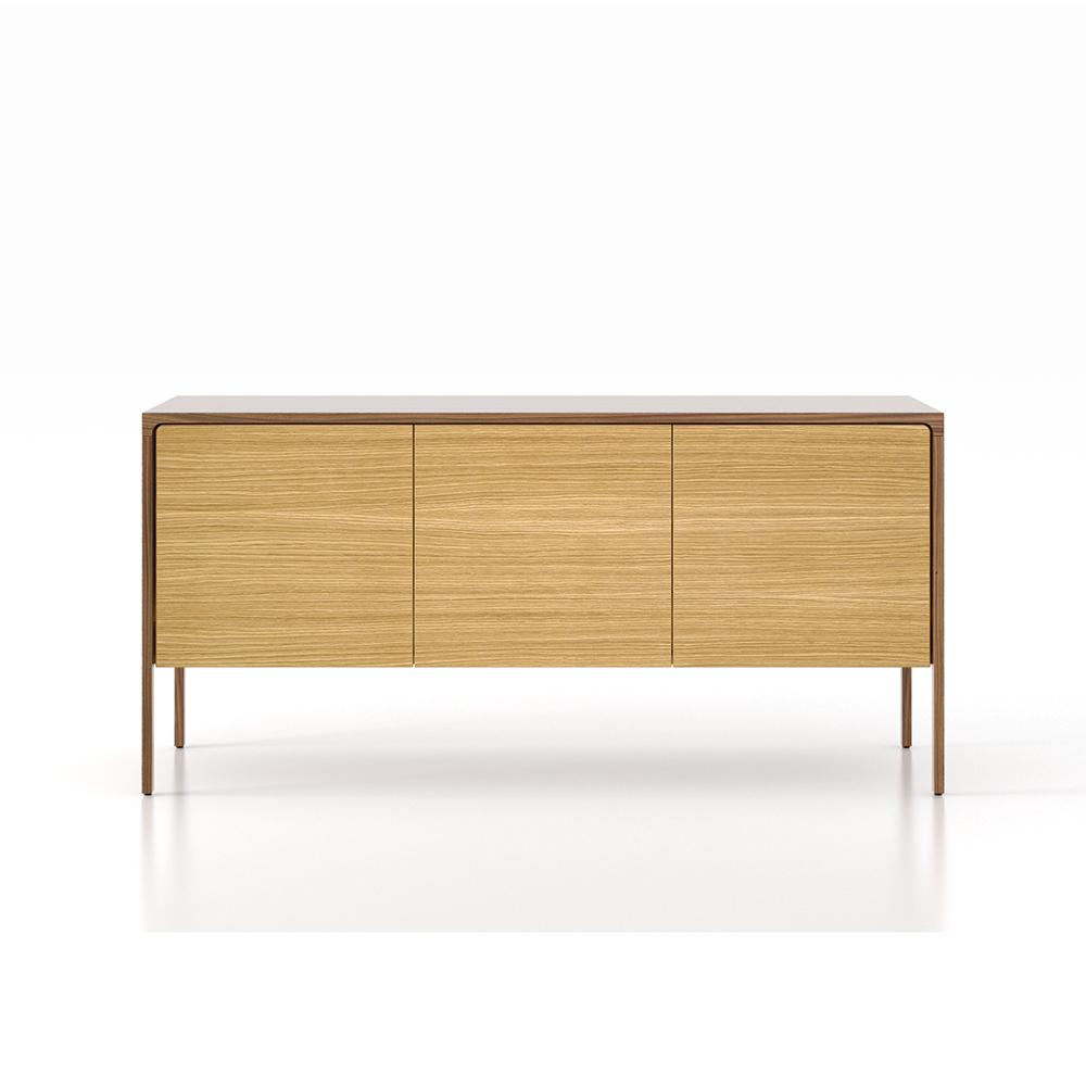 PUNT MOBLES buffet meuble TACTILE structure en noyer avec 3 portes