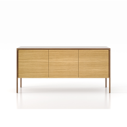 PUNT MOBLES buffet meuble TACTILE structure en noyer avec 3 portes