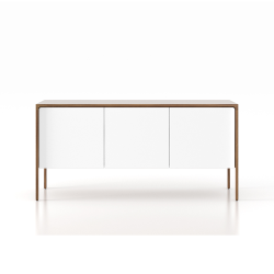 PUNT MOBLES buffet meuble TACTILE structure en noyer avec 3 portes