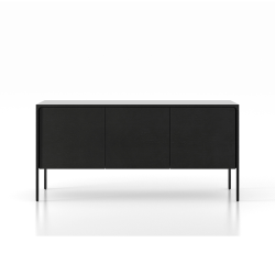 PUNT MOBLES buffet meuble TACTILE structure en chêne teinté ébòne avec 3 portes