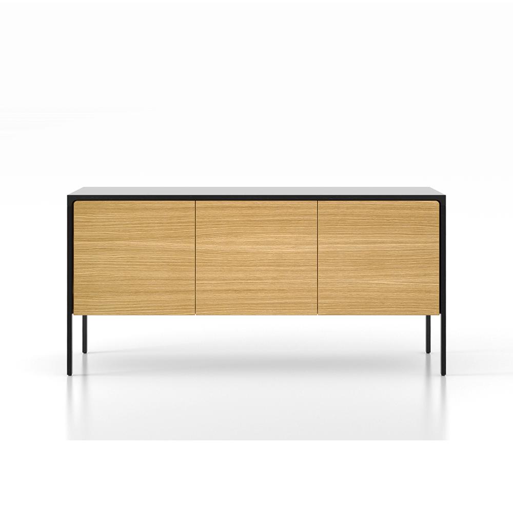 PUNT MOBLES sideboard furniture TACTILE ebony stained oak structure 3 doors