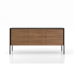 PUNT MOBLES buffet meuble TACTILE structure en chêne teinté ébòne avec 3 portes