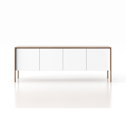 PUNT MOBLES buffet meuble TACTILE structure en noyer avec 4 portes