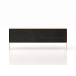 PUNT MOBLES buffet meuble TACTILE structure en noyer avec 4 portes