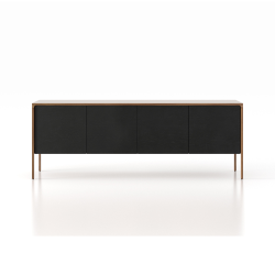 PUNT MOBLES buffet meuble TACTILE structure en noyer avec 4 portes