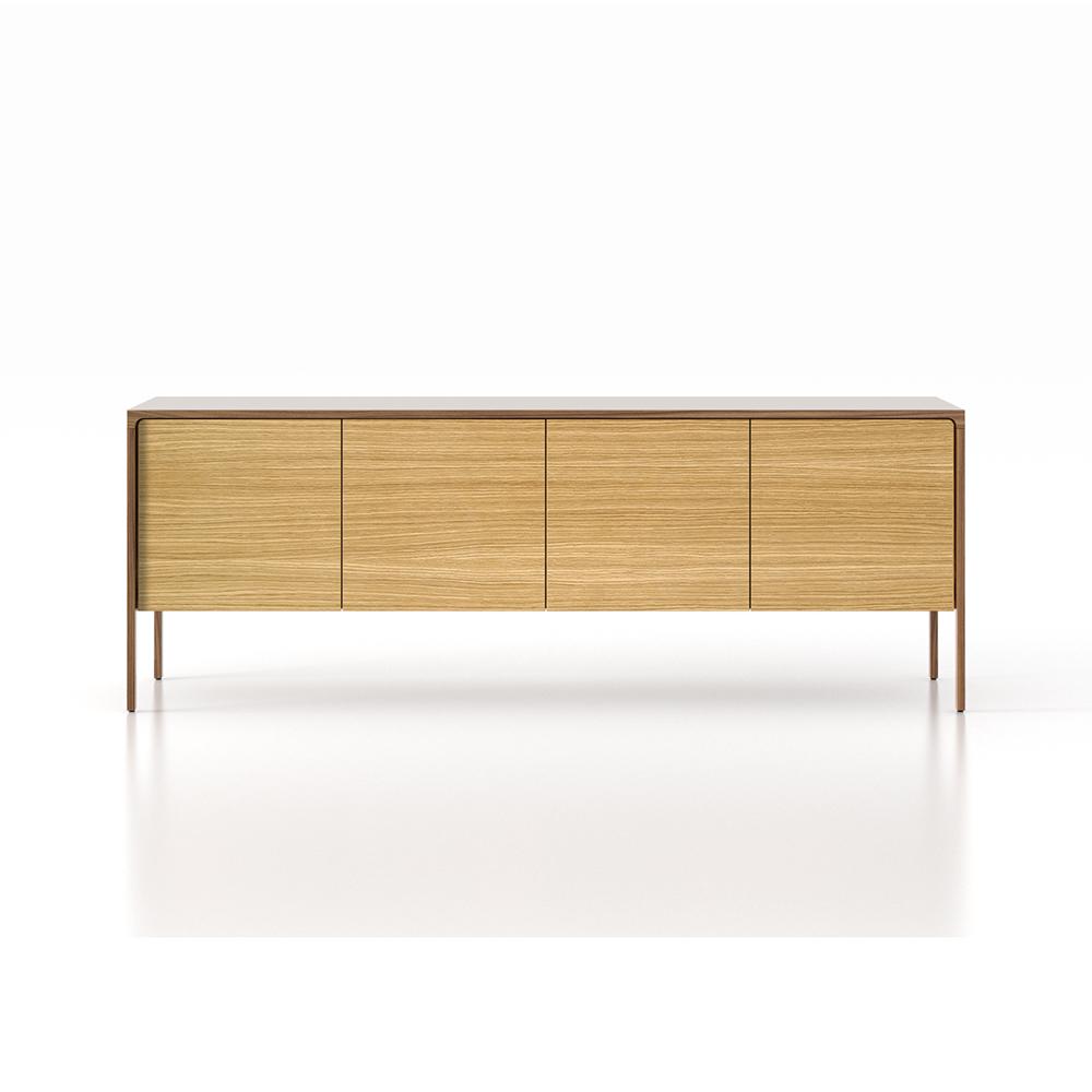 PUNT MOBLES buffet meuble TACTILE structure en noyer avec 4 portes