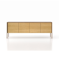 PUNT MOBLES buffet meuble TACTILE structure en noyer avec 4 portes