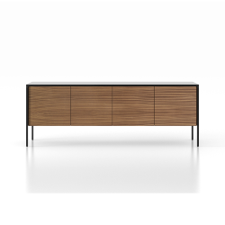 PUNT MOBLES buffet meuble TACTILE structure en chêne teinté ébòne avec 4 portes