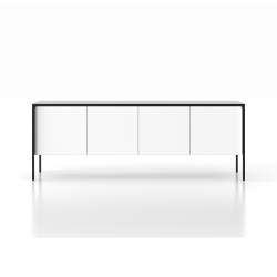 PUNT MOBLES buffet meuble TACTILE structure en chêne teinté ébòne avec 4 portes