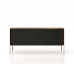 PUNT MOBLES buffet meuble TACTILE structure en noyer avec 3 tiroirs et 1 porte