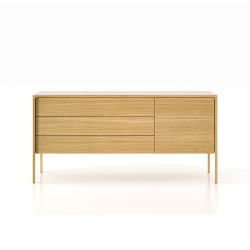 PUNT MOBLES buffet meuble TACTILE structure en chêne avec 3 tiroirs et 1 porte