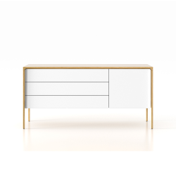 PUNT MOBLES buffet meuble TACTILE structure en chêne avec 3 tiroirs et 1 porte