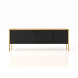 PUNT MOBLES buffet meuble TACTILE structure en chêne avec 3 tiroirs et 2 portes