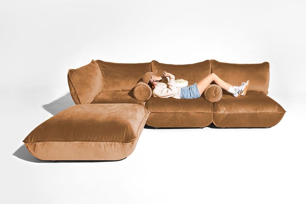 FATBOY sofa with 3 places SUMO CORNER SOFA VELVET