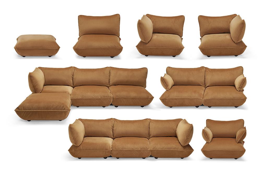 FATBOY sofa with 3 places SUMO CORNER SOFA VELVET