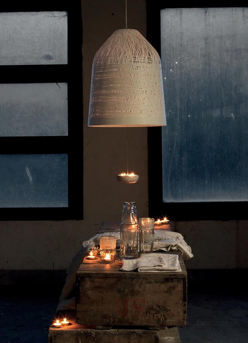 KARMAN bougeoir pour lampe à suspension BLACK OUT Ø 50 cm BLANC