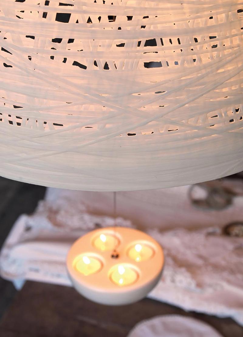 KARMAN bougeoir pour lampe à suspension BLACK OUT Ø 50 cm BLANC